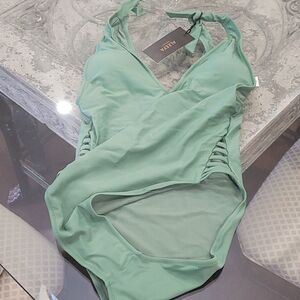 Aleefa STRAPPY SIDE OPEN BACK ONE PIECE SWIMSUIT MEDIUM